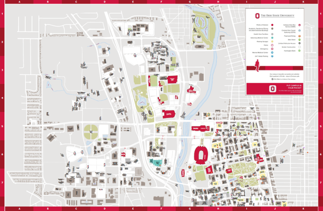 Screenshot of Columbus Campus Map.