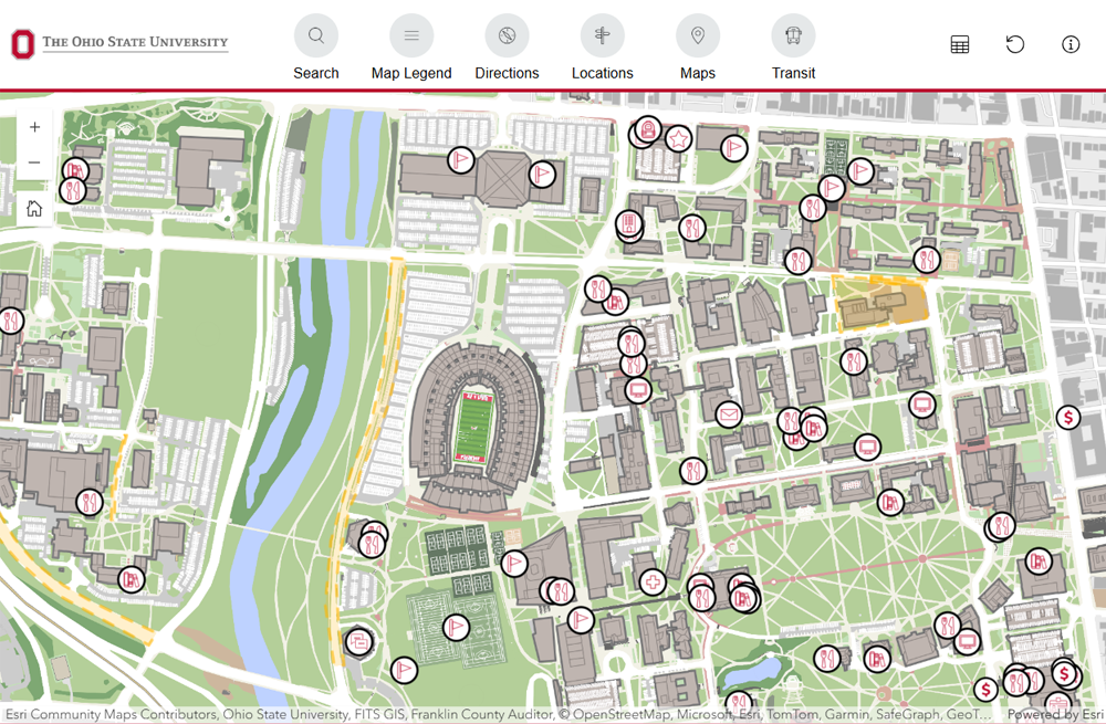 A thumbnail of a map for the Columbus campus.