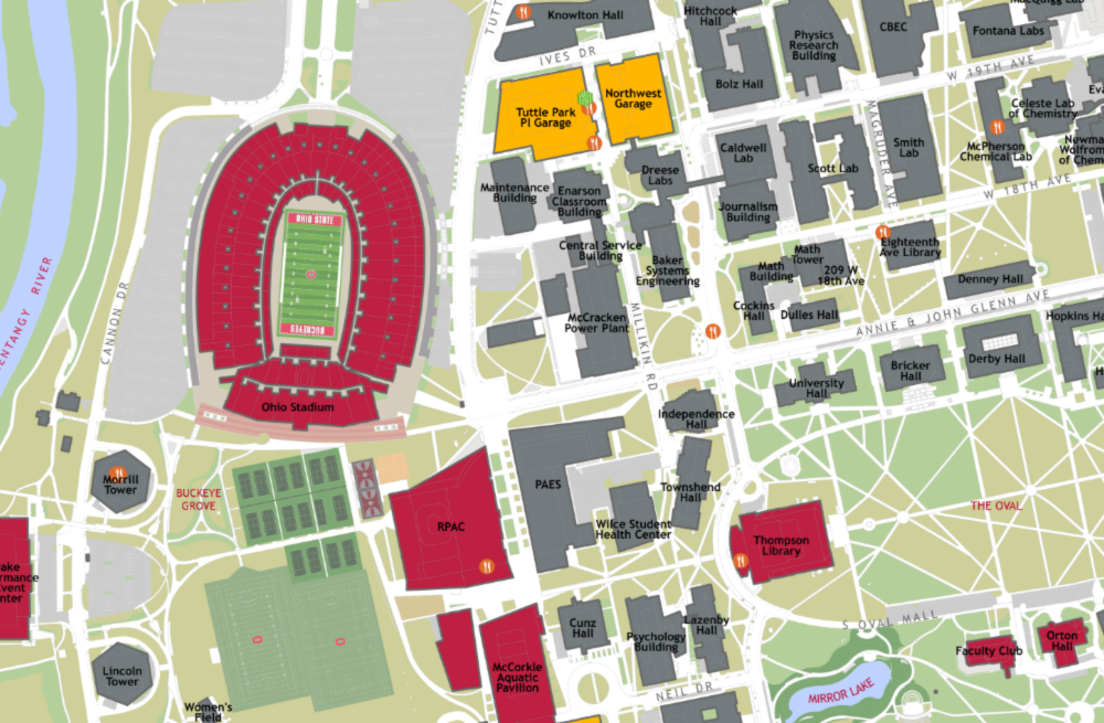 A thumbnail of the map for the Columbus campus.