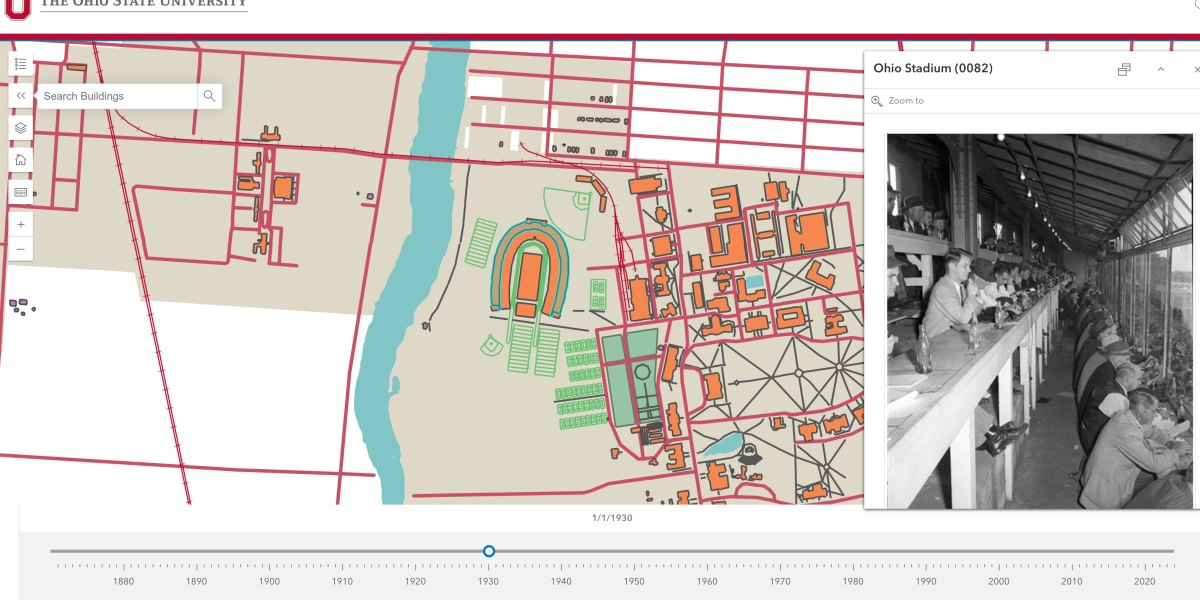 A screenshot of the historic map with Ohio Stadium pulled up. 