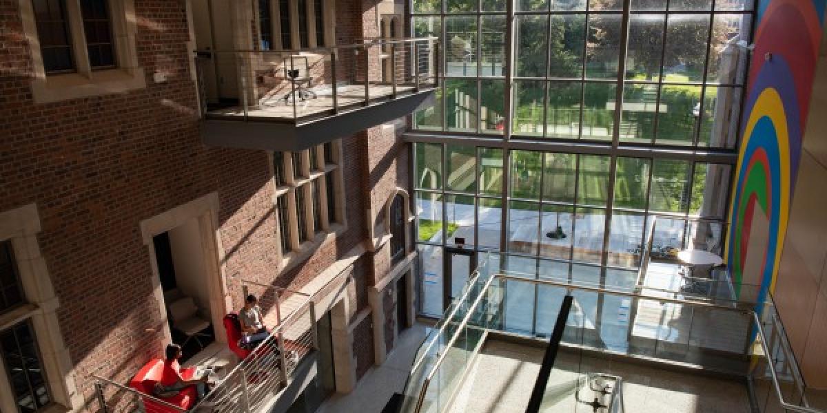 interior of Pomere Hall looking out