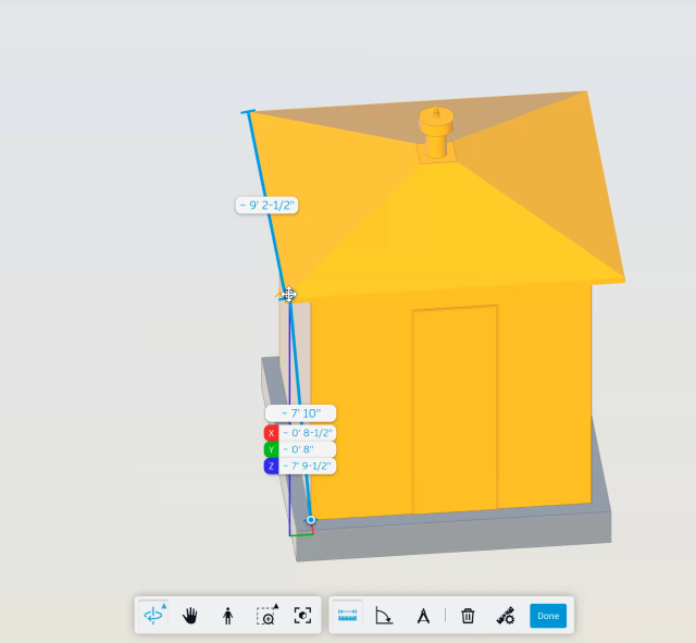 Rotating the model to better understand the position of the line endpoints