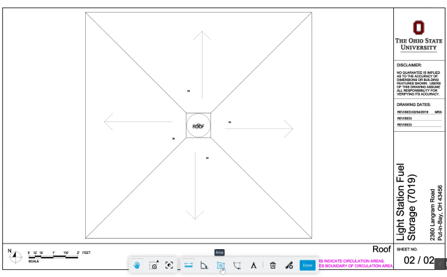 Selecting the Area tool from Measure options