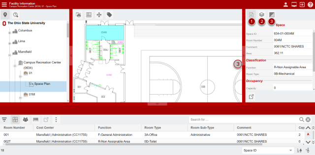 Location of Information Pane elements