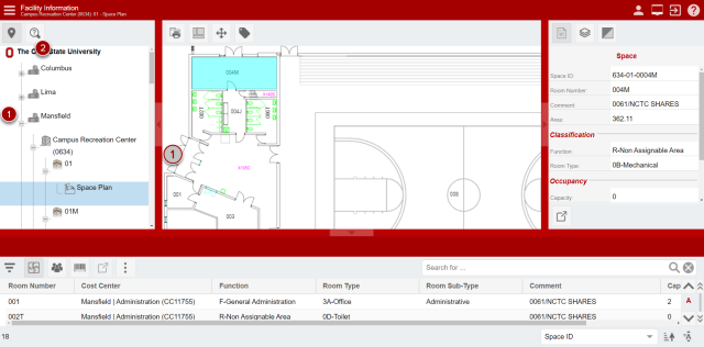 Location of navigation pane elements