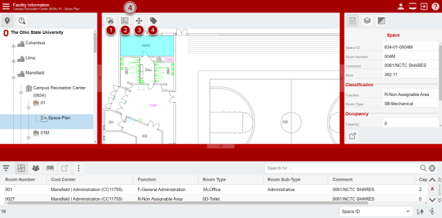 Location of drawing menu elements