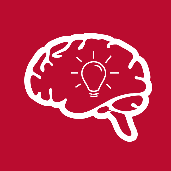 An Icon of a brain with a light bulb inside