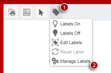 Location showing Label Menu and Manage Labels