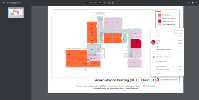 How to print or save the individual floor plan