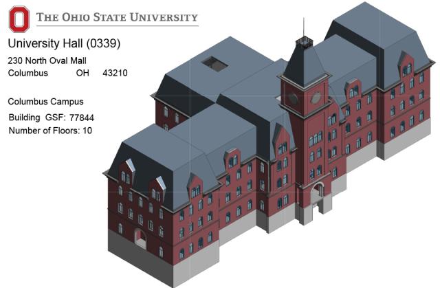 The first page from the Owner Plans for University Hall.