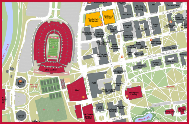 A thumbnail of the map for the Columbus campus.