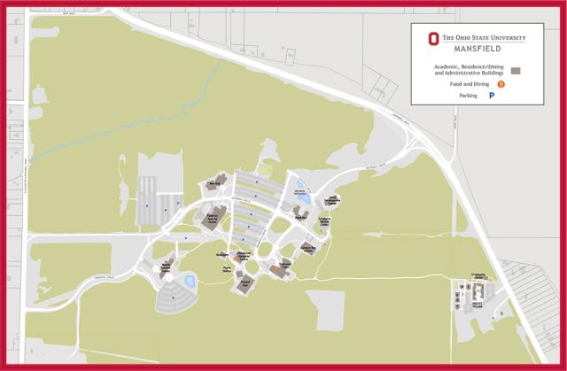Screenshot of Mansfield Campus Map.