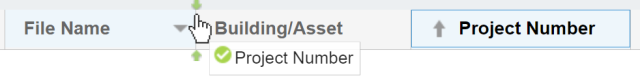 Moving Project Number column to the left of Building/Asset.