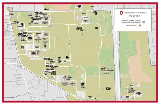 Screenshot of Wooster Campus Map.