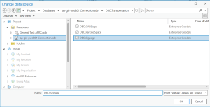 ArcGIS Pro pop-up window showing a file explorer mapping to a layer.