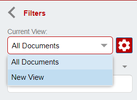 Drop-down selection for saved views.